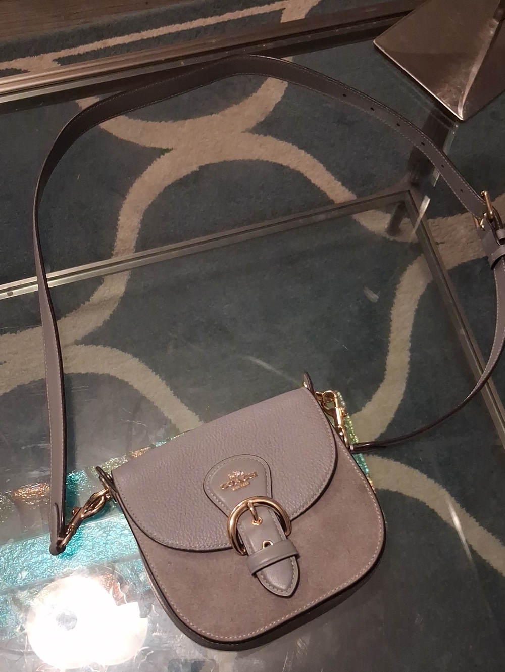 Coach Kleo Saddle Bag Gray Crossbody Bag - Picture 5 of 11